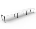 Rapidline Deluxe Infinity Single Sided 3 Person Workstation Profile Leg 1800 x 750mm Natural White / Black Satin