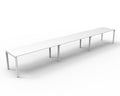 Rapidline Deluxe Infinity Single Sided 3 Person Workstation Profile Leg 1200 x 750mm Natural White / White Satin