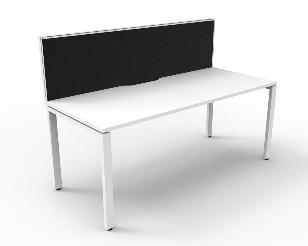 Rapidline Deluxe Infinity Single Sided 3 Person Workstation Profile Leg 1800 x 750mm with Screen Natural Oak / Black Satin