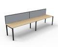 Rapidline Deluxe Infinity Single Sided 2 Person Workstation Profile Leg 1200 x 750mm with Screen Natural Oak / Black Satin