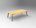 Rapidline Eternity Rectangle Meeting and Boardroom Table 2400 x 1200mm Beech / Black Satin
