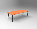 Rapidline Eternity Rectangle Meeting and Boardroom Table 2400 x 1200mm Cherry / Black Satin