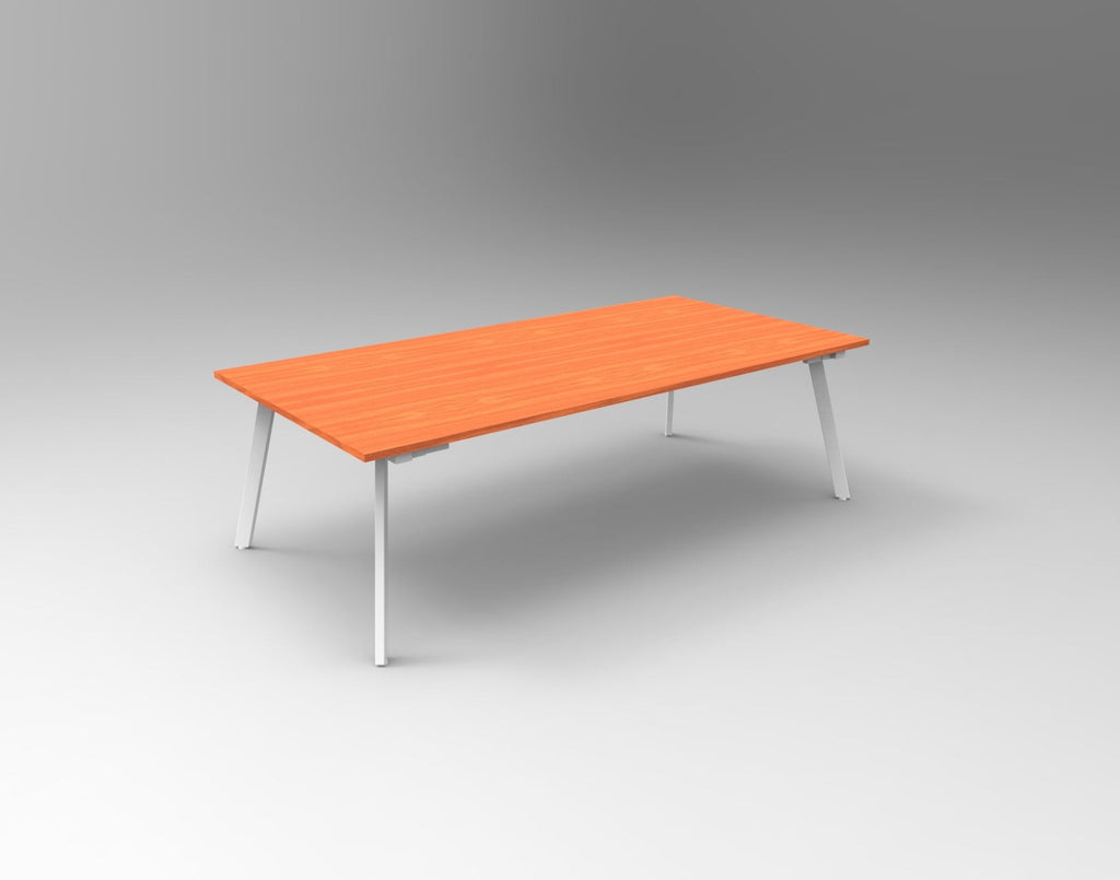 Rapidline Eternity Rectangle Meeting and Boardroom Table 2400 x 1200mm Cherry / White Satin