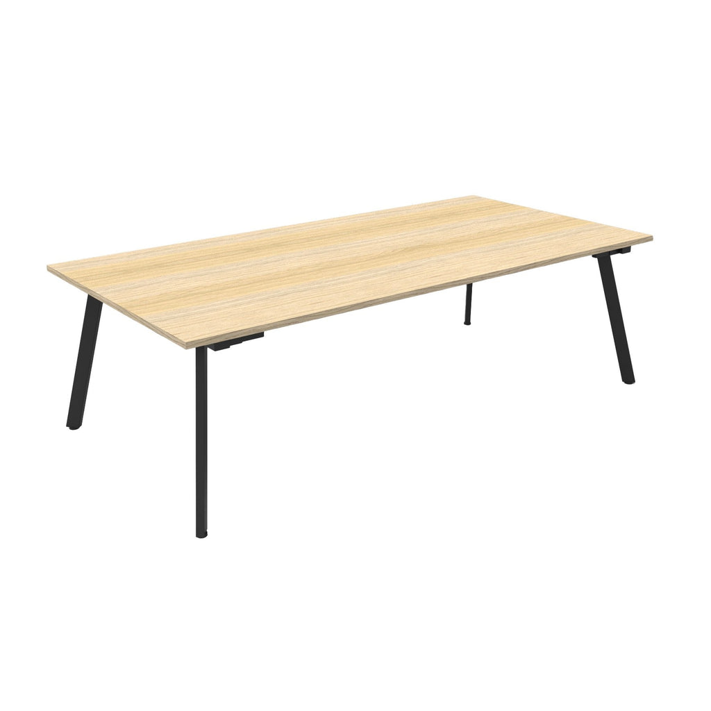 Rapidline Eternity Rectangle Meeting and Boardroom Table 2100 x 750mm Natural White / White Satin
