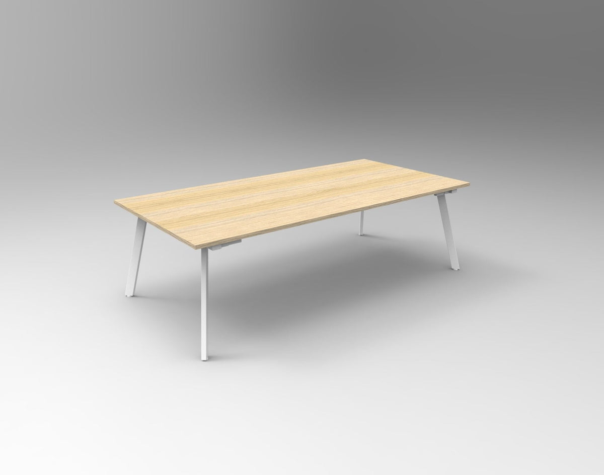 Rapidline Eternity Rectangle Meeting and Boardroom Table 2400 x 1200mm Natural White / Black Satin