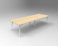 Rapidline Eternity Rectangle Meeting and Boardroom Table 3200 x 1200mm Natural Oak / White Satin