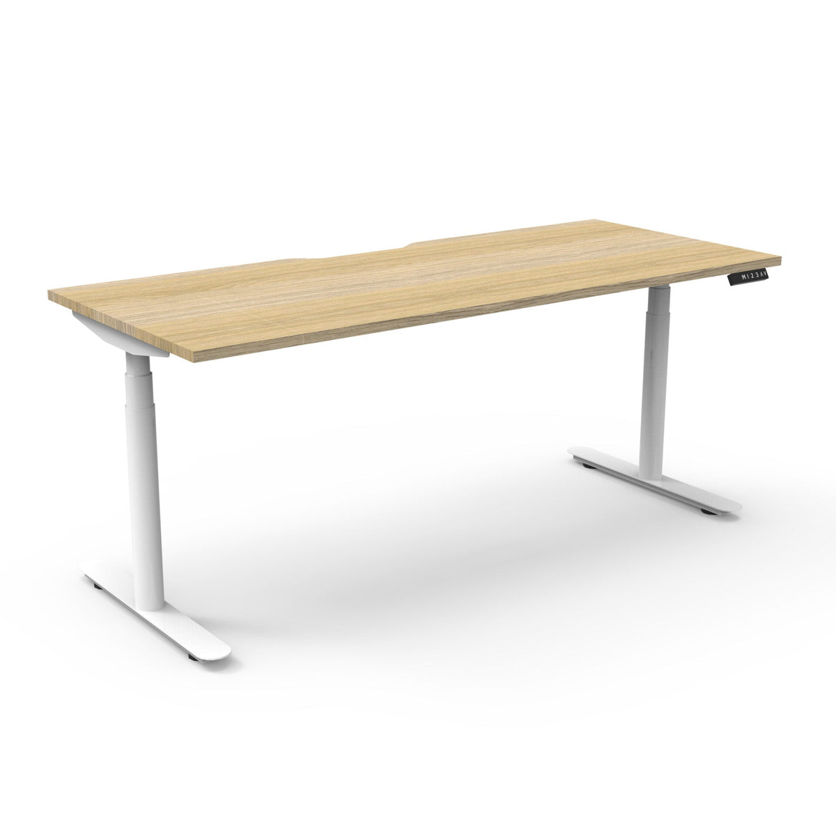 Rapidline Halo Plus Single Sided Workstation 1500 x 750mm Natural Oak / White Satin