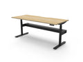 Rapidline Halo Plus Single Sided Workstation 1500 x 750mm with Cable Tray Natural Oak / Black Satin