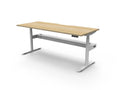 Rapidline Halo Plus Single Sided Workstation 1500 x 750mm with Cable Tray Natural Oak / White Satin