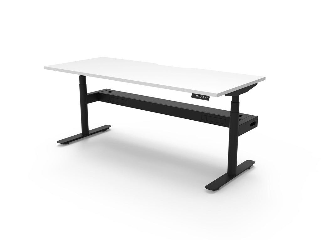 Rapidline Halo Plus Single Sided Workstation 1800 x 750mm with Cable Tray Natural White / Black Satin