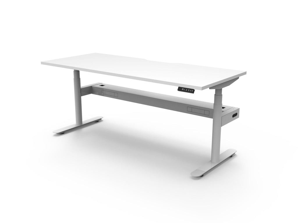 Rapidline Halo Plus Single Sided Workstation 1200 x 750mm with Cable Tray Natural White / White Satin
