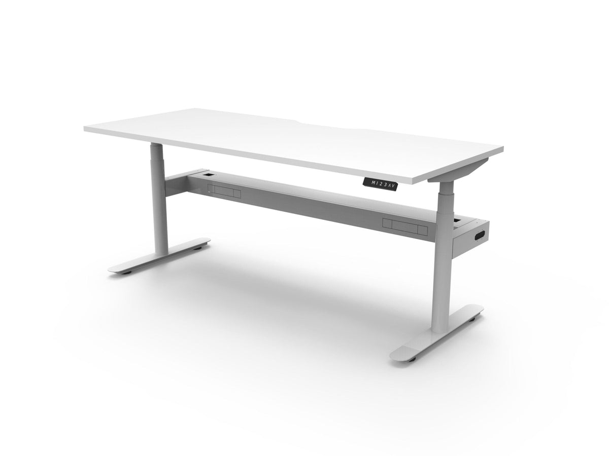 Rapidline Halo Plus Single Sided Workstation 1200 x 750mm with Cable Tray Natural White / White Satin