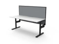 Rapidline Halo Plus Single Sided Workstation 1500 x 750mm with Screen Natural White / Black Satin