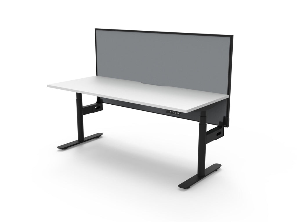 Rapidline Halo Plus Single Sided Workstation 1800 x 750mm with Screen Natural White / Black Satin