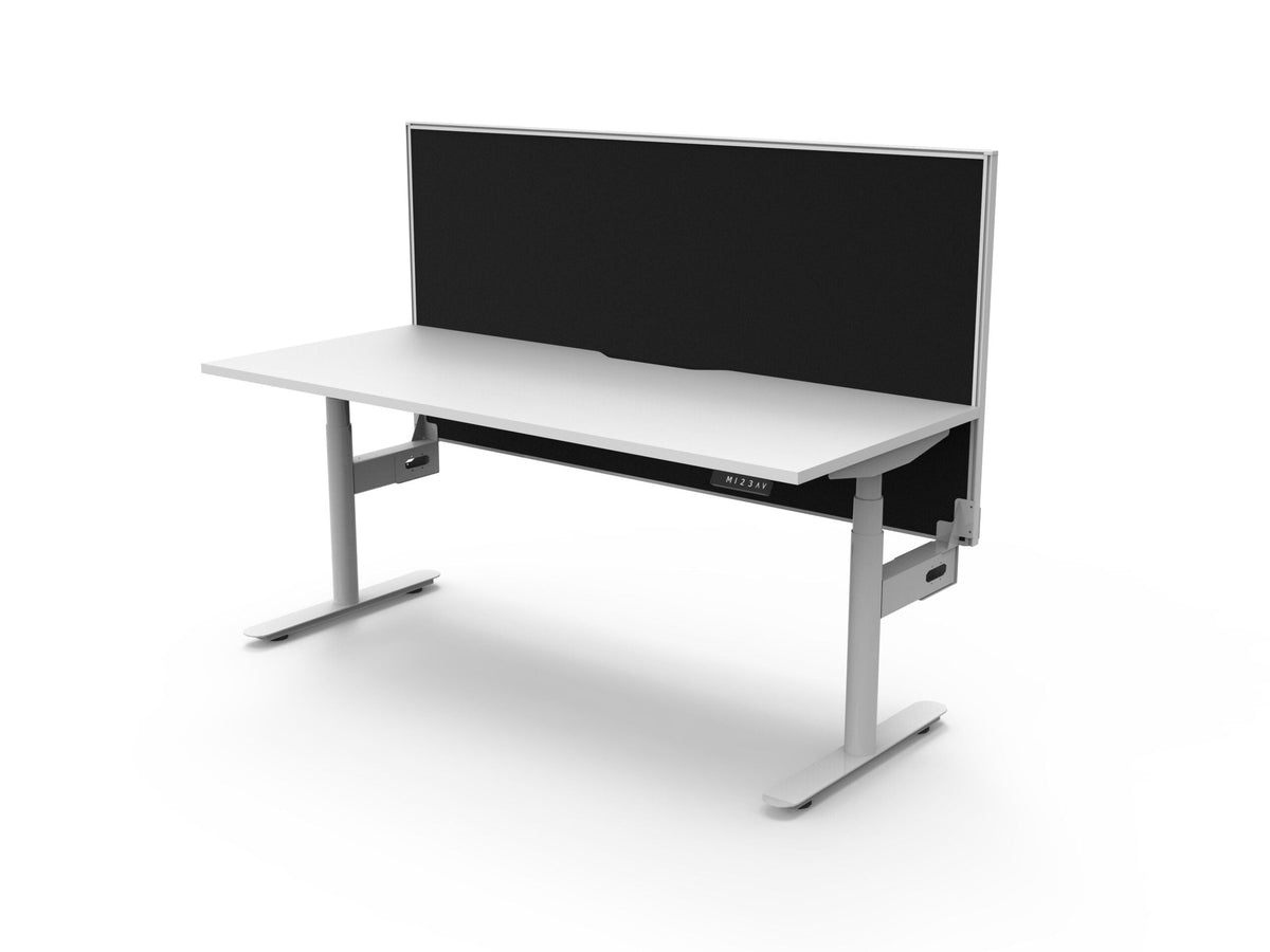 Rapidline Halo Plus Single Sided Workstation 1500 x 750mm with Screen Natural White / White Satin