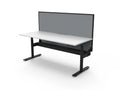 Rapidline Halo Plus Single Sided Workstation 1200 x 750mm with Screen and Cable Tray Natural White / Black Satin