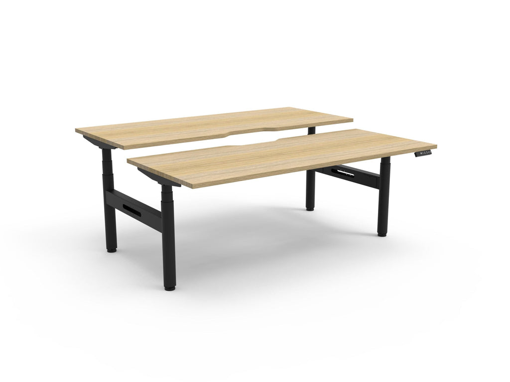 Rapidline Halo Plus Back to Back Workstation 1500 x 750mm Natural Oak / Black Satin