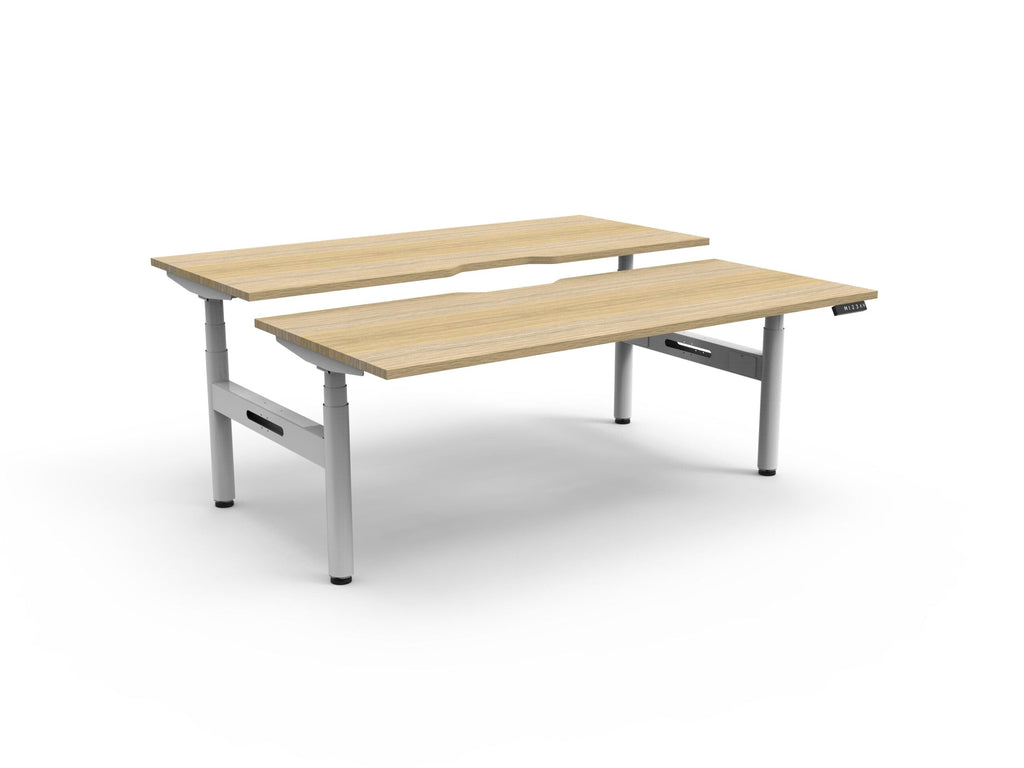 Rapidline Halo Plus Back to Back Workstation 1800 x 750mm Natural Oak / White Satin