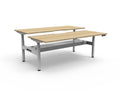 Rapidline Halo Plus Back to Back Workstation 1200 x 750mm with Cable Tray Natural Oak / White Satin