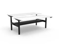 Rapidline Halo Plus Back to Back Workstation 1800 x 750mm with Cable Tray Natural White / Black Satin