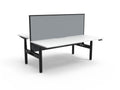 Rapidline Halo Plus Back to Back Workstation 1200 x 750mm with Screen Natural White / Black Satin