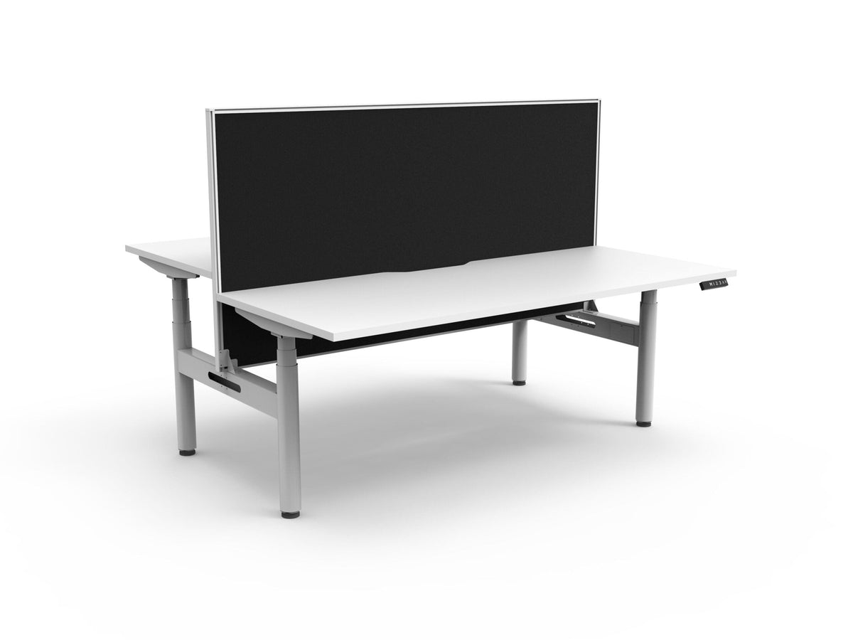 Rapidline Halo Plus Back to Back Workstation 1200 x 750mm with Screen Natural White / White Satin