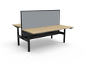 Rapidline Halo Plus Back to Back Workstation 1200 x 750mm with Screen and Cable Tray Natural Oak / Black Satin