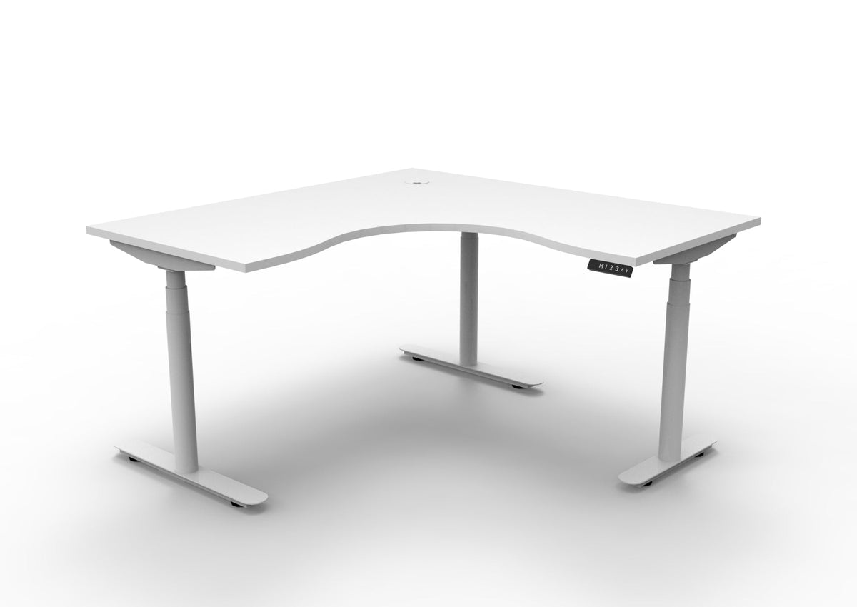 Rapidline Halo Plus Corner Workstation 1500 x 1500 x 750mm Natural White / White Satin