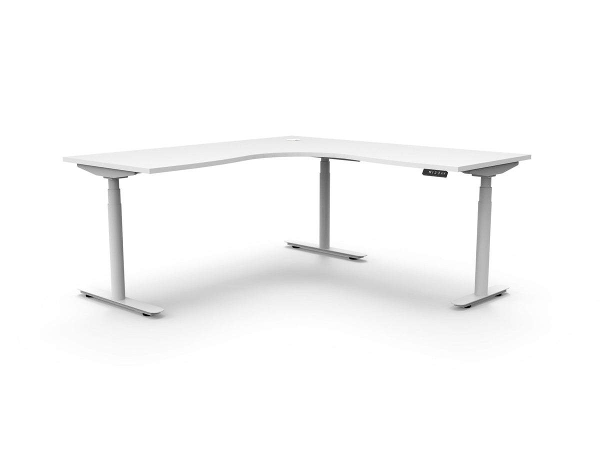 Rapidline Halo Plus Corner Workstation 1800 x 1800 x 750mm Natural White / White Satin