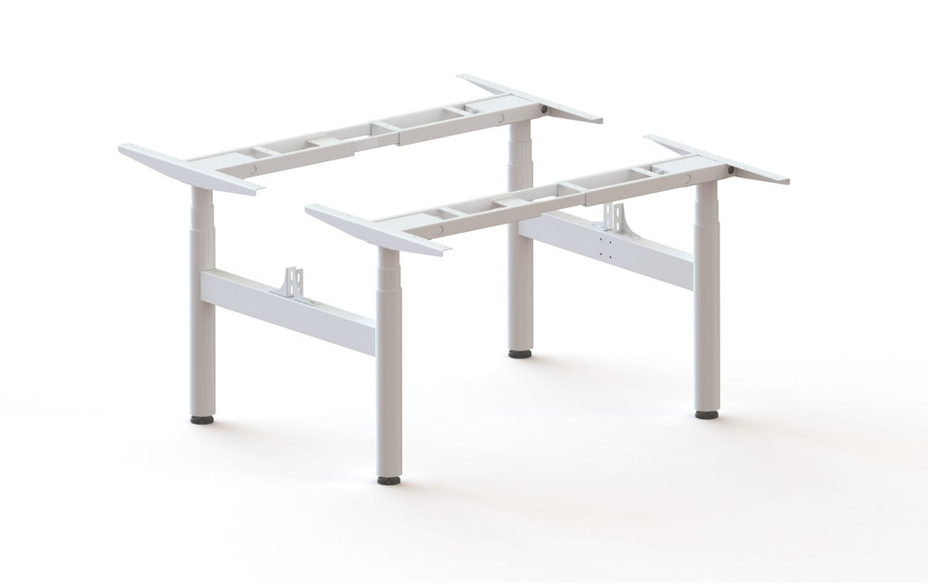 Rapidline Height Adjustable Frame Only White for Halo Plus Back to Back Workstation