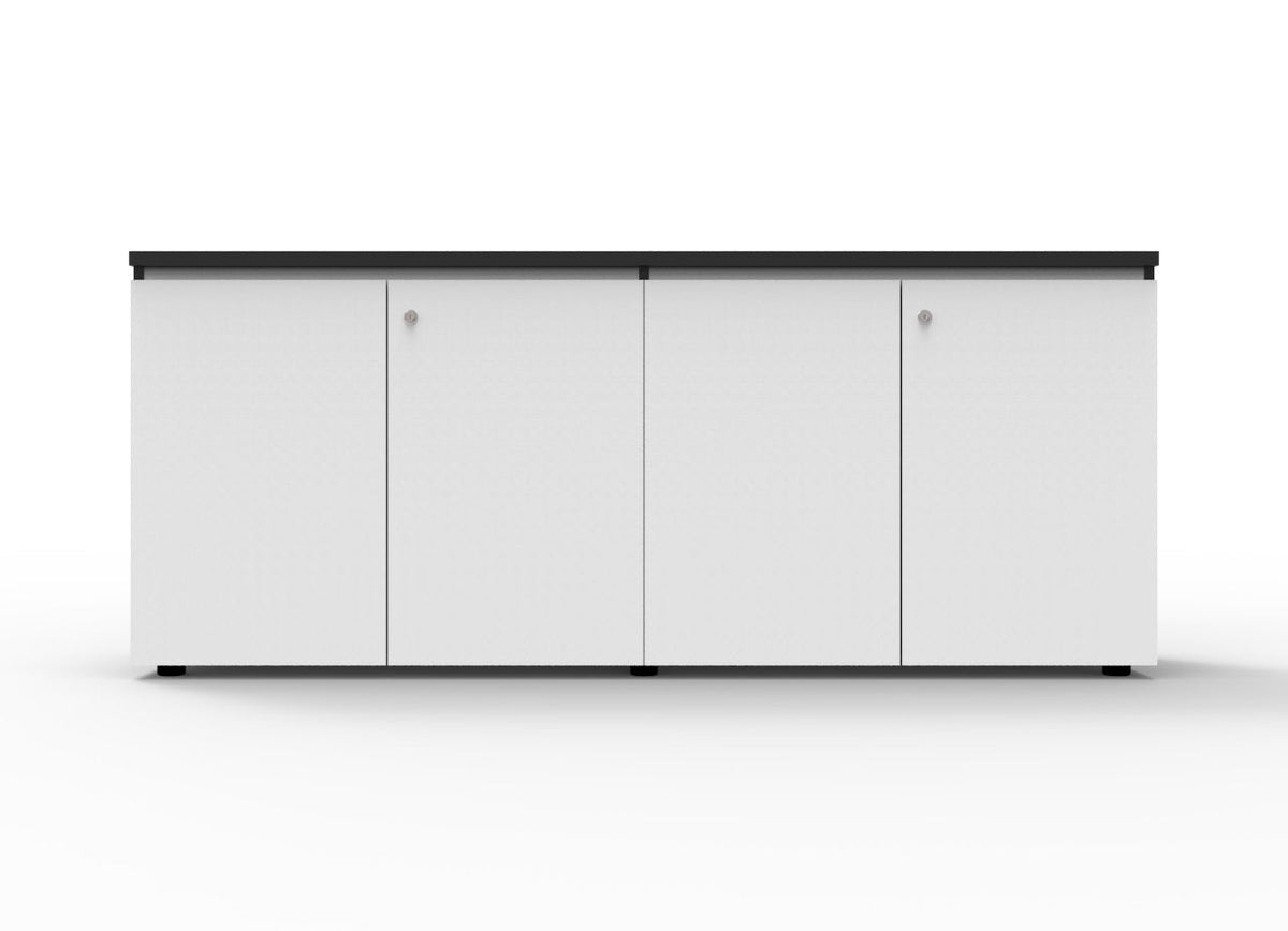 Rapidline Deluxe Infinity Swing 3 Door Cupboard 1200 x 450 x 730mm Natural White / Black