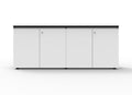 Rapidline Deluxe Infinity Swing 4 Door Cupboard 1800 x 450 x 730mm Natural White / Black