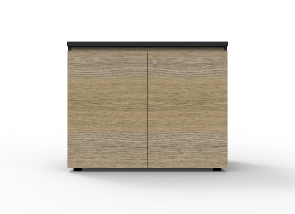 Rapidline Deluxe Infinity Swing 3 Door Cupboard 1200 x 450 x 730mm Natural Oak / Black