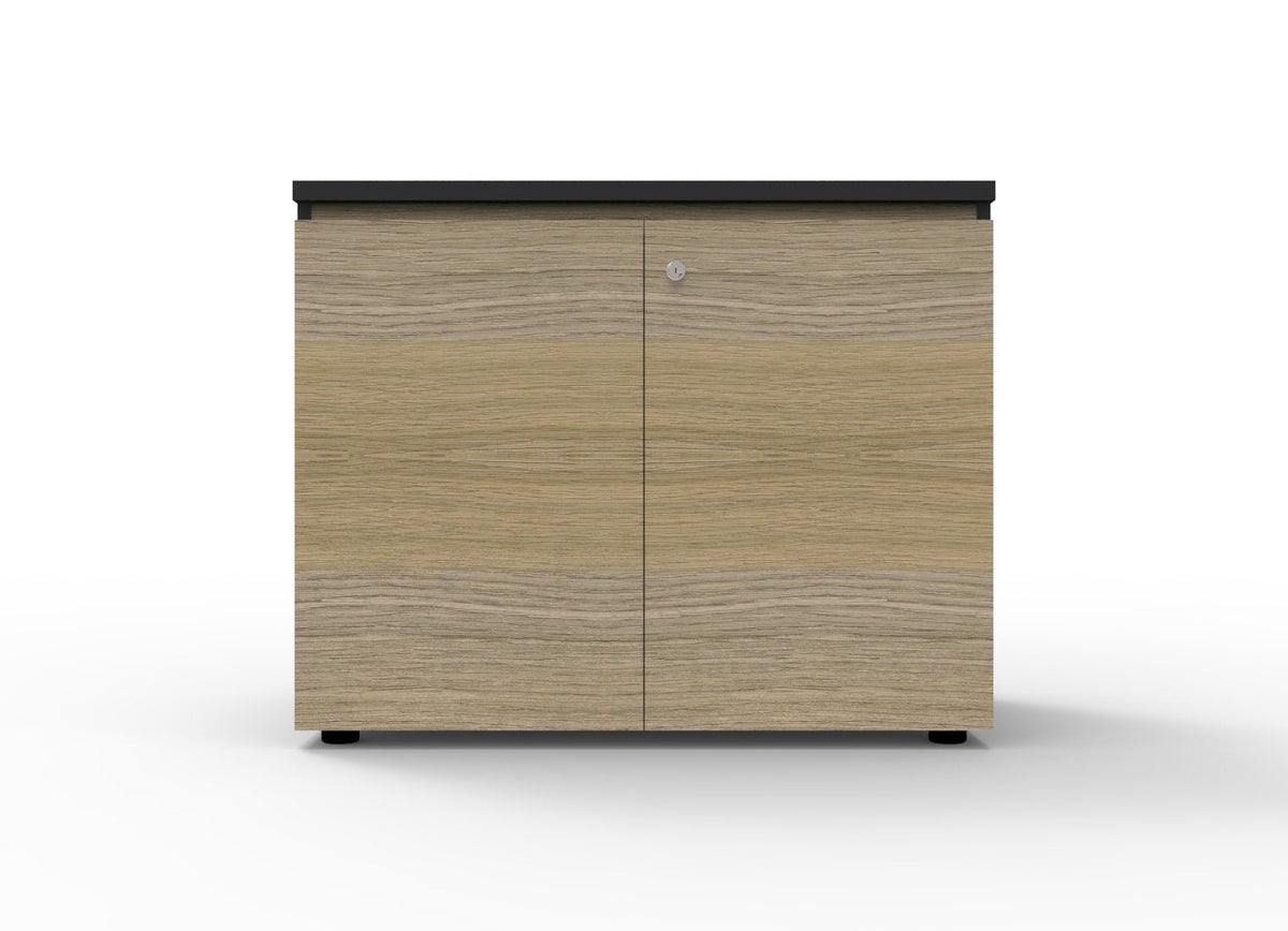 Rapidline Deluxe Infinity Swing 2 Door Cupboard 900 x 600 x 730mm Natural Oak / Black