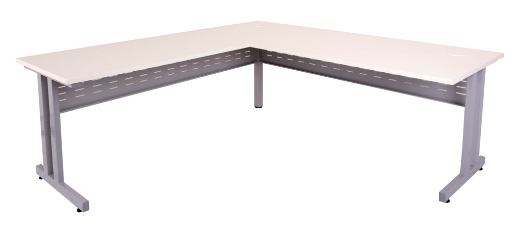 Rapidline Rapid Span C Leg Corner Workstation 1800 x 1800 x 700/600mm Beech / Precious Silver