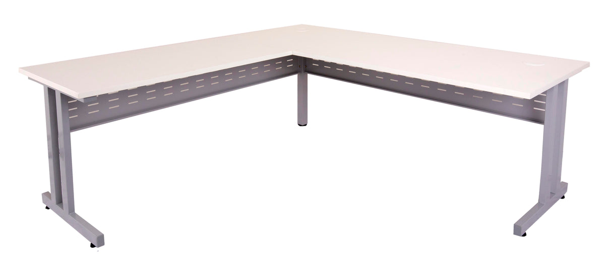 Rapidline Rapid Span C Leg Corner Workstation 1800 x 1800 x 700/600mm Beech / Precious Silver