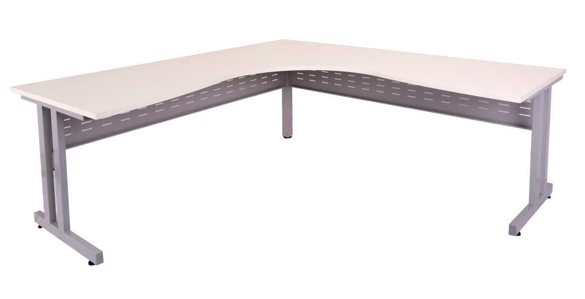 Rapidline Rapid Span C Leg Corner Workstation 1800 x 1800 x 700mm Beech / Precious Silver