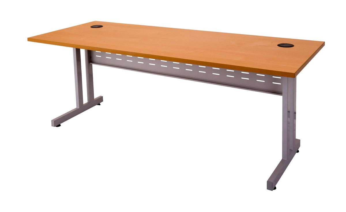 Rapidline Rapid Span C Leg Open Workstation 1500 x 700mm Natural White / Precious Silver Base