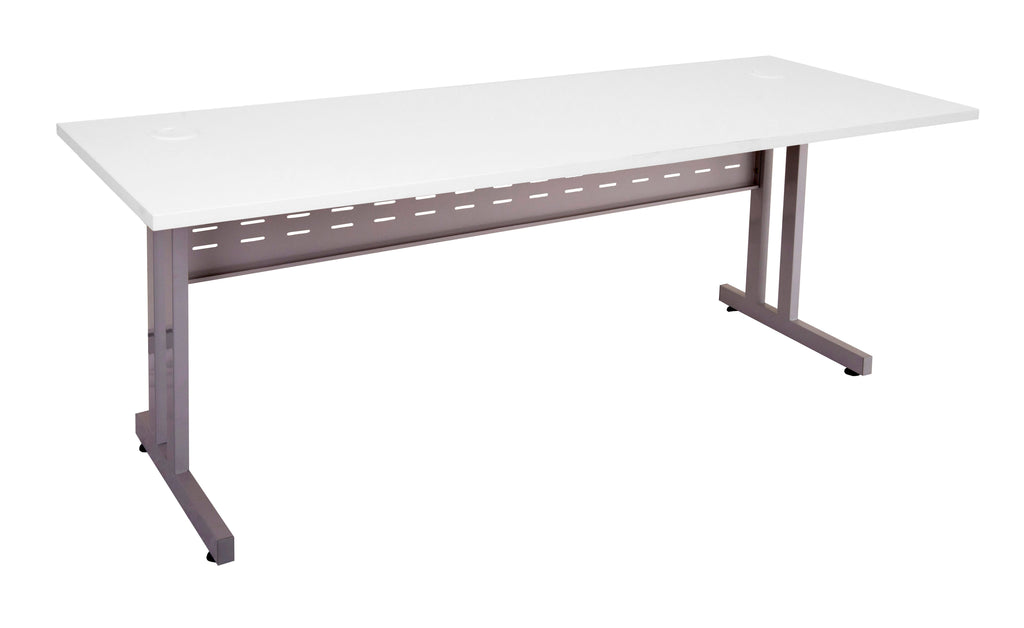 Rapidline Rapid Span C Leg Open Workstation 1200 x 700mm Natural White / Precious Silver Base
