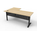 Rapidline Deluxe Rapid Span Corner Workstation 1800 x 1200 x 750mm Natural Oak / Black Satin