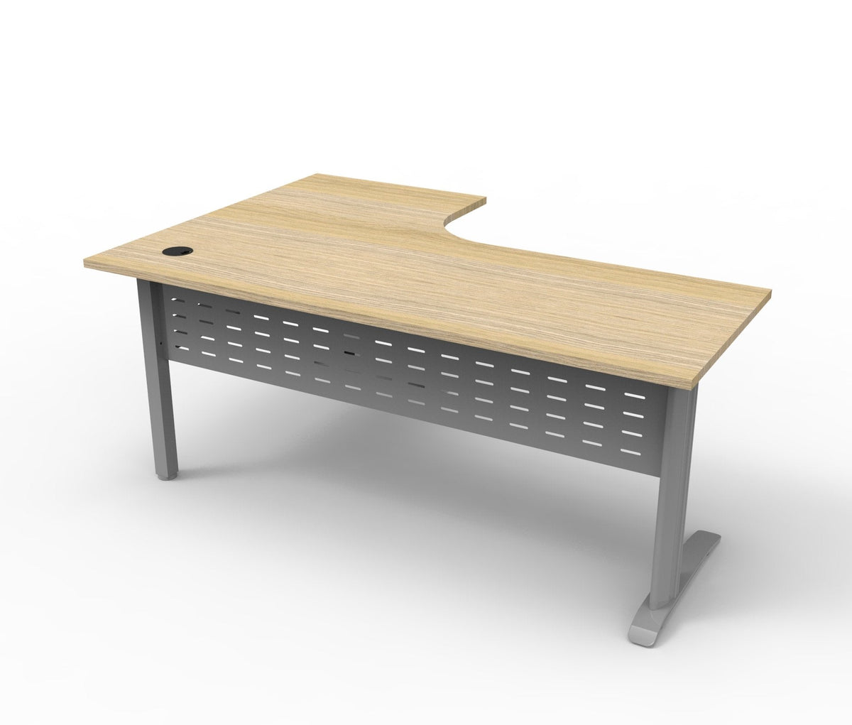 Rapidline Deluxe Rapid Span Corner Workstation 1800 x 1800 x 750mm Natural Oak / Precious Silver