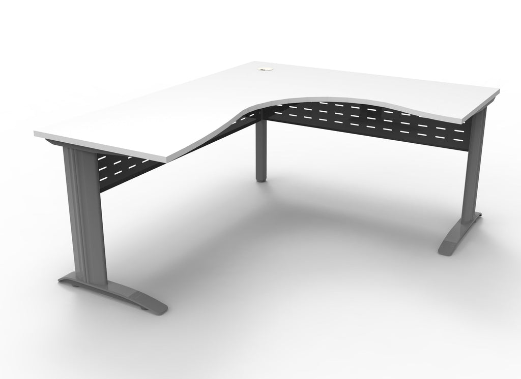 Rapidline Rapid Span Corner Workstation 1800 x 1500 x 700mm Natural White / Precious Silver