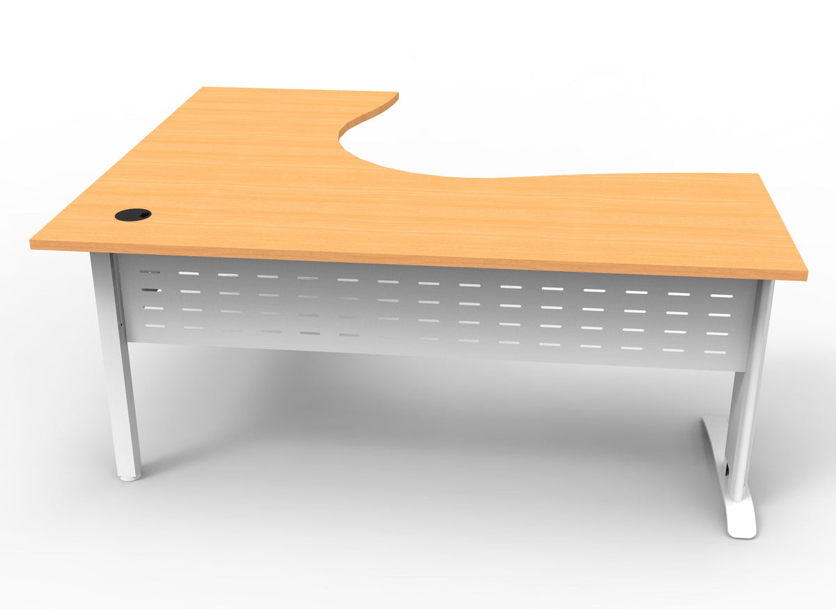 Rapidline Rapid Span C Leg Corner Workstation 1800 x 1500 x 700mm Beech / Precious Silver