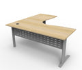 Rapidline Deluxe Rapid Span Corner Workstation 1800 x 1800 x 750mm Natural Oak / Precious Silver