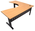 Rapidline Rapid Span Corner Workstation 1800 x 1800 x 700mm Beech / Black Satin