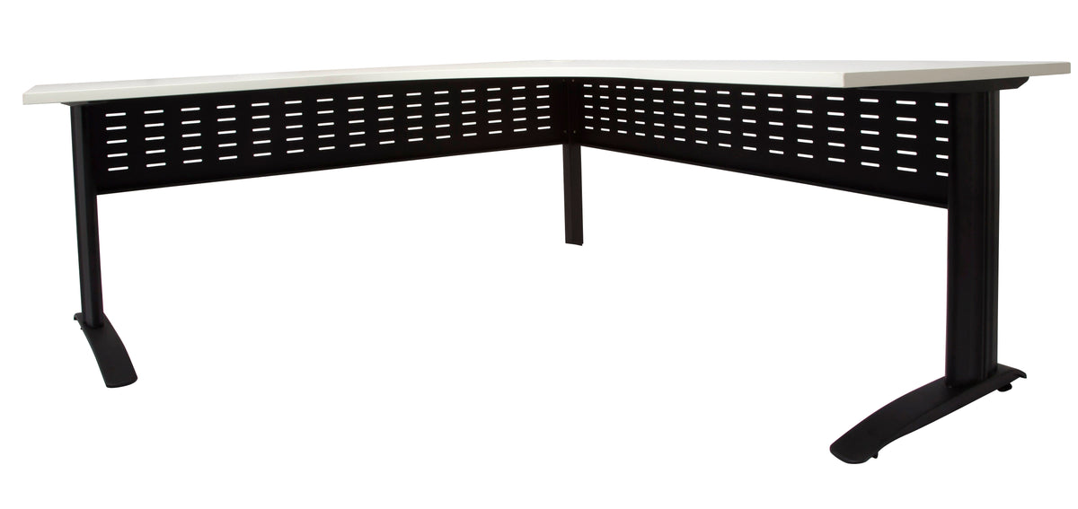 Rapidline Rapid Span Corner Workstation 1800 x 1800 x 700mm Natural White / Black Satin