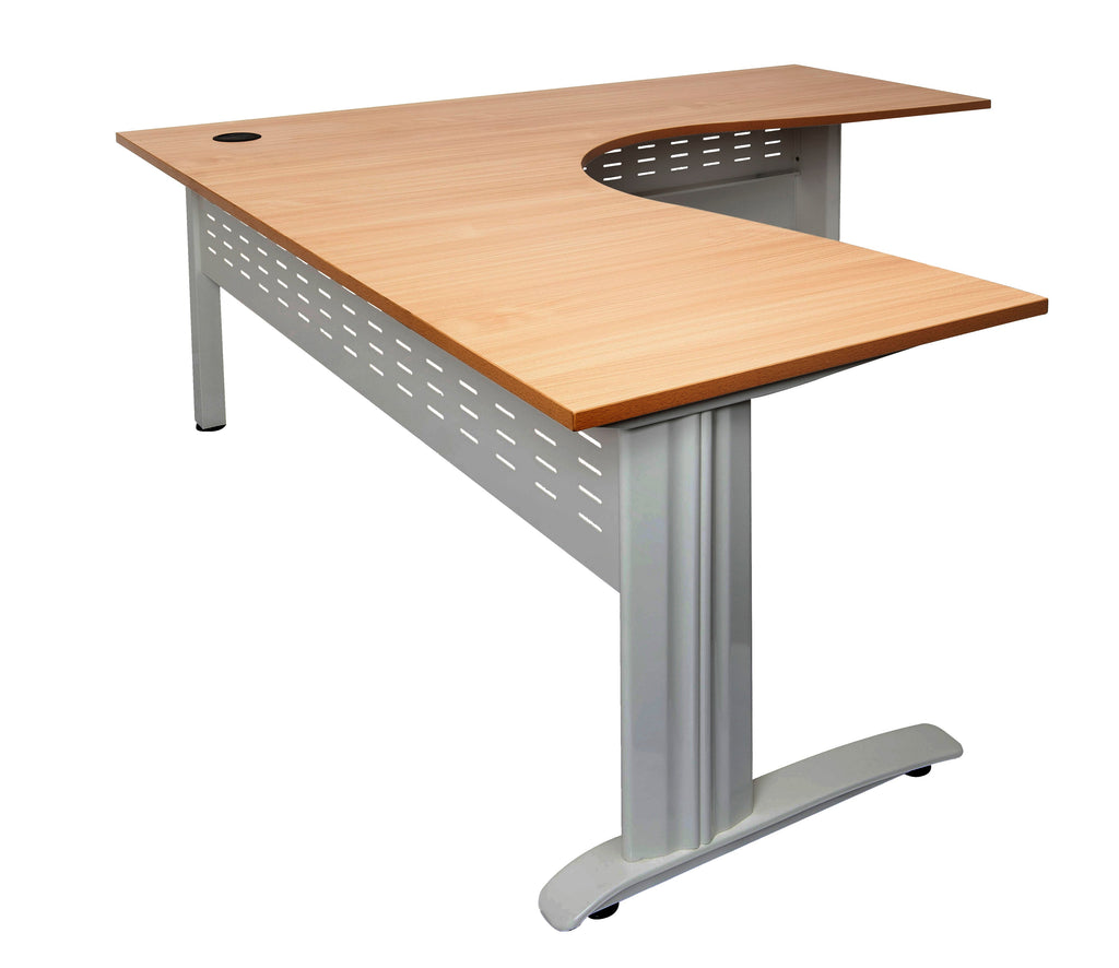 Rapidline Rapid Span Corner Workstation 1500 x 1500 x 700mm Beech / White Satin
