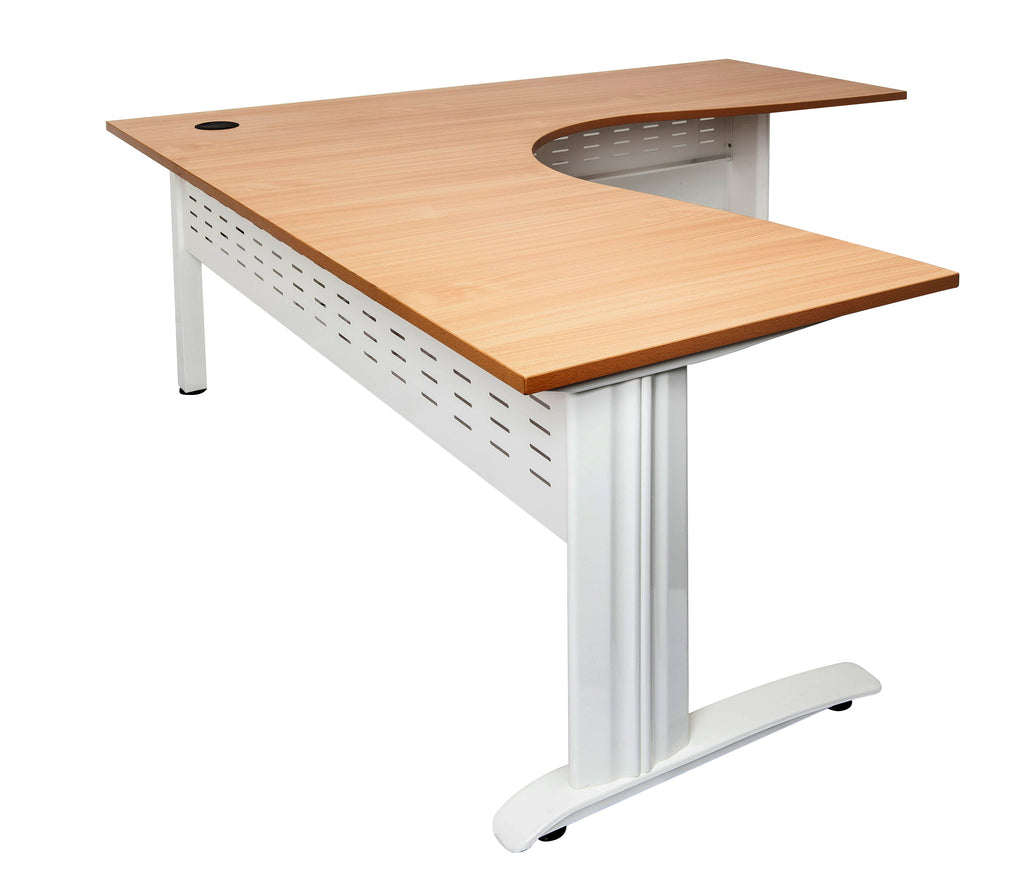 Rapidline Rapid Span Corner Workstation 1800 x 1800 x 700mm Beech / Precious Silver