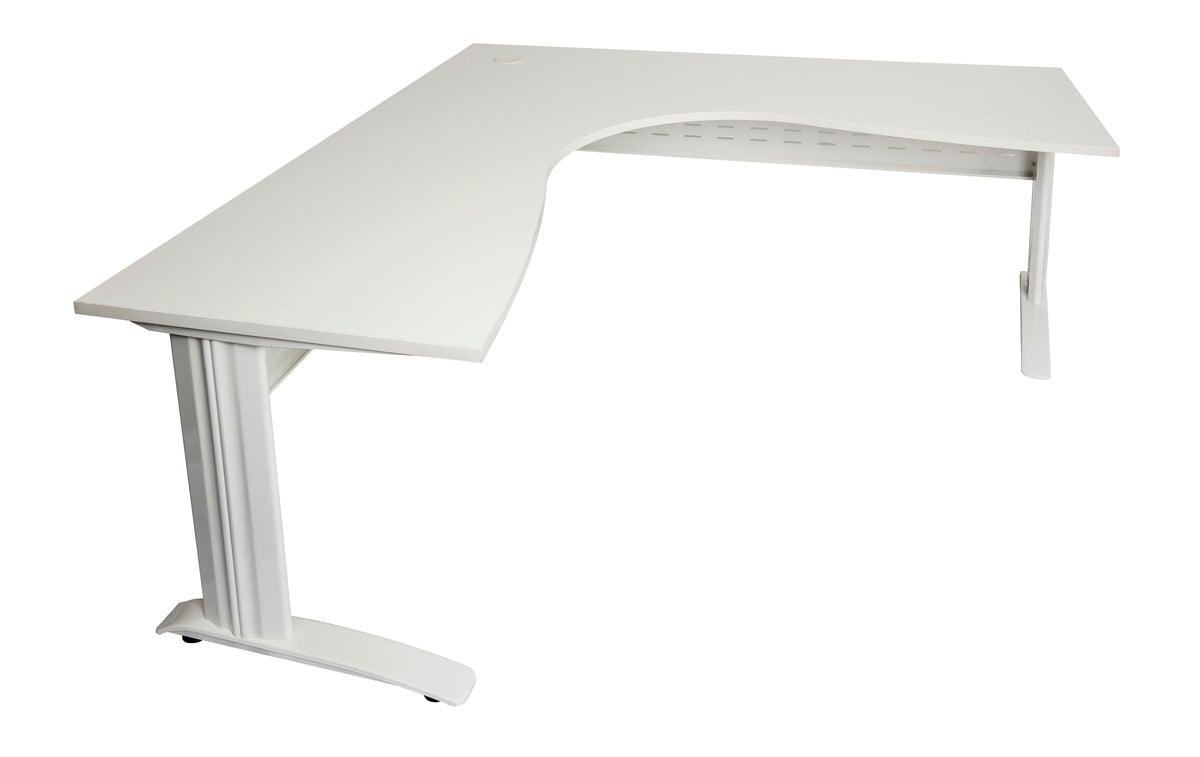 Rapidline Rapid Span Corner Workstation 1500 x 1500 x 700mm Natural White / Black Satin