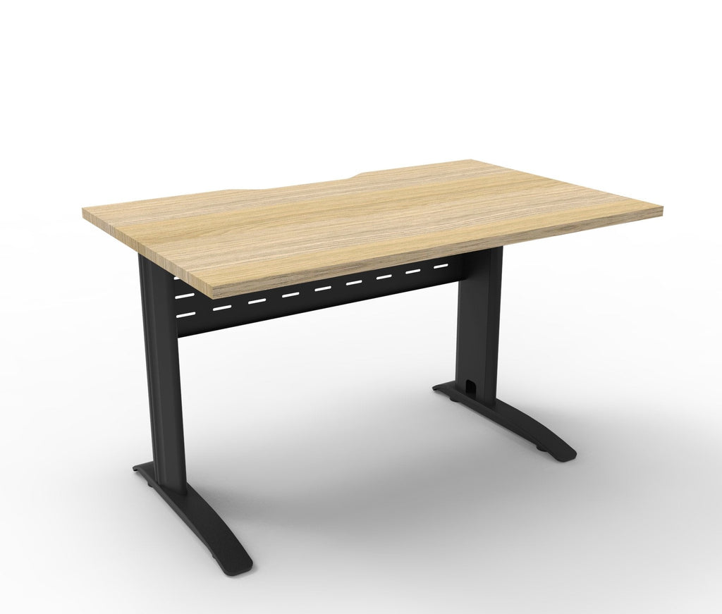 Rapidline Deluxe Rapid Span Open Workstation 1800 x 750mm Natural Oak / Black Satin